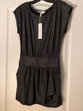 BCBGeneration Black Metallic Mini Dress.